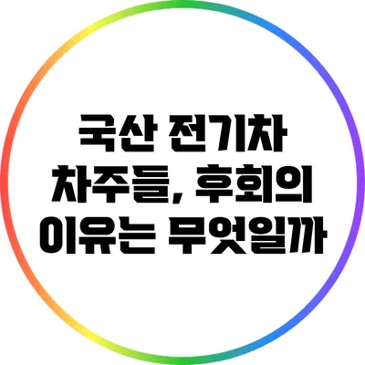 국산 전기차 차주들, 후회의 이유는 무엇일까?