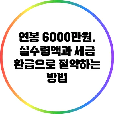 연봉 6000만원, 실수령액과 세금 환급으로 절약하는 방법