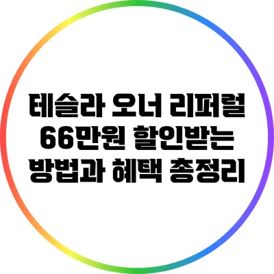테슬라 오너 리퍼럴: 66만원 할인받는 방법과 혜택 총정리