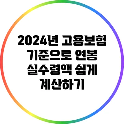 2024년 고용보험 기준으로 연봉 실수령액 쉽게 계산하기