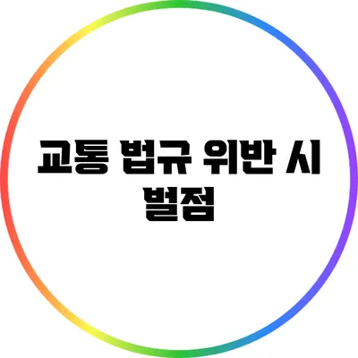교통 법규 위반 시 벌점