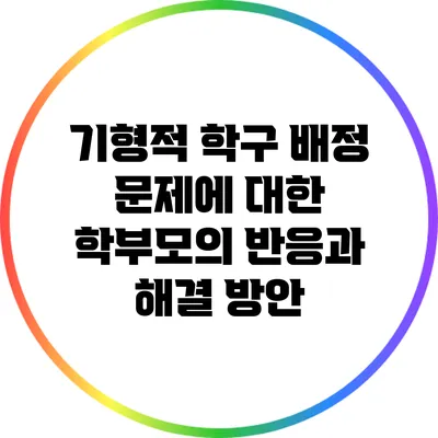 기형적 학구 배정 문제에 대한 학부모의 반응과 해결 방안