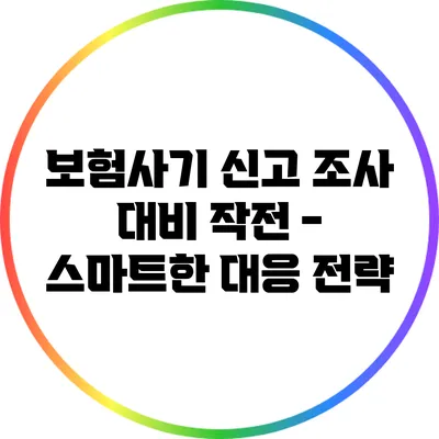 보험사기 신고 조사 대비 작전 - 스마트한 대응 전략
