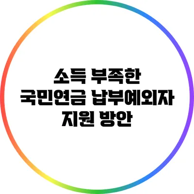 소득 부족한 국민연금 납부예외자 지원 방안