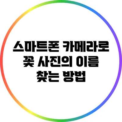 스마트폰 카메라로 꽃 사진의 이름 찾는 방법