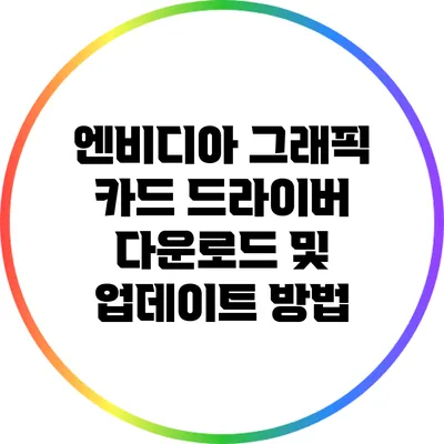 엔비디아 그래픽 카드 드라이버 다운로드 및 업데이트 방법