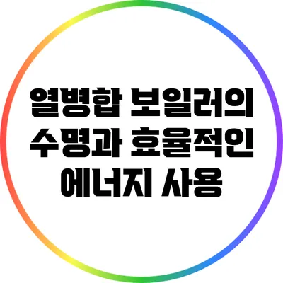 열병합 보일러의 수명과 효율적인 에너지 사용