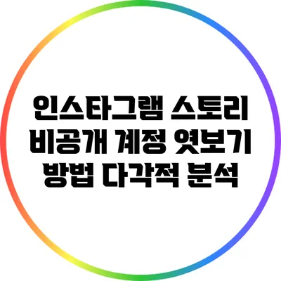 인스타그램 스토리 비공개 계정 엿보기 방법 다각적 분석