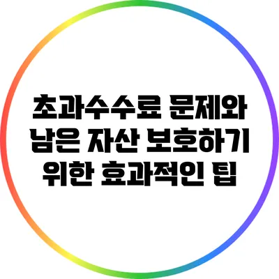 초과수수료 문제와 남은 자산 보호하기 위한 효과적인 팁