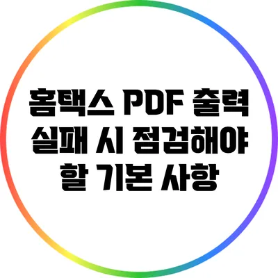 홈택스 PDF 출력 실패 시 점검해야 할 기본 사항