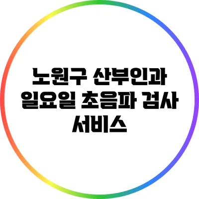 노원구 산부인과 일요일 초음파 검사 서비스