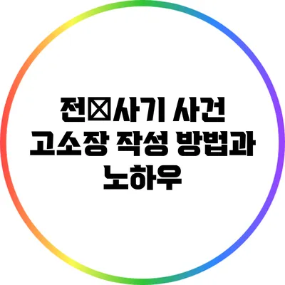 전�사기 사건 고소장 작성 방법과 노하우