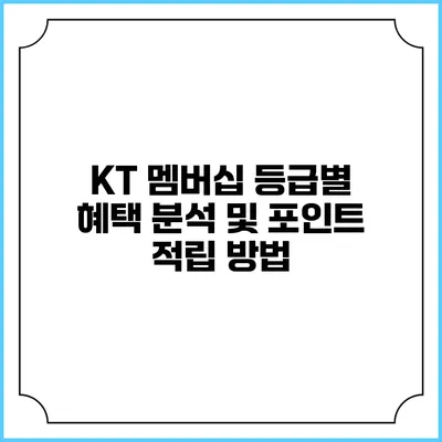 KT 멤버십 등급별 혜택 분석 및 포인트 적립 방법