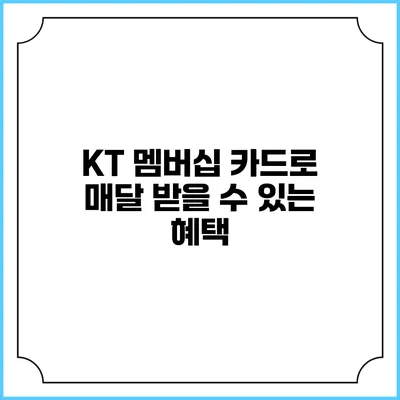 KT 멤버십 카드로 매달 받을 수 있는 혜택