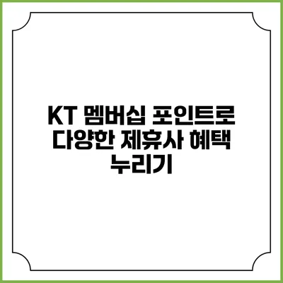 KT 멤버십 포인트로 다양한 제휴사 혜택 누리기