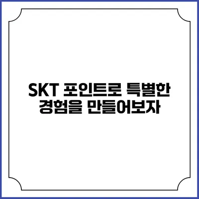 SKT 포인트로 특별한 경험을 만들어보자