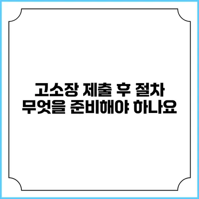 고소장 제출 후 절차: 무엇을 준비해야 하나요?
