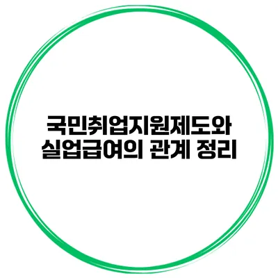 국민취업지원제도와 실업급여의 관계 정리