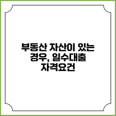 부동산 자산이 있는 경우, 일수대출 자격요건