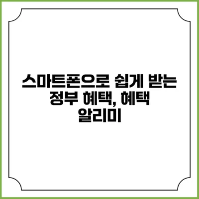 스마트폰으로 쉽게 받는 정부 혜택, 혜택 알리미