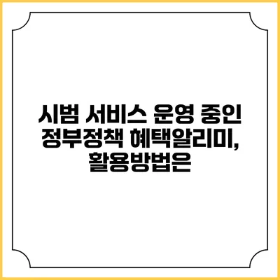 시범 서비스 운영 중인 정부정책 혜택알리미, 활용방법은?