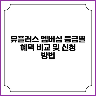 유플러스 멤버십 등급별 혜택 비교 및 신청 방법