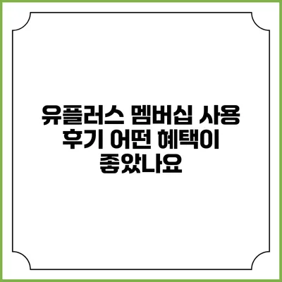 유플러스 멤버십 사용 후기 어떤 혜택이 좋았나요?