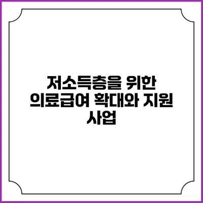 저소득층을 위한 의료급여 확대와 지원 사업
