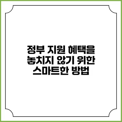 정부 지원 혜택을 놓치지 않기 위한 스마트한 방법