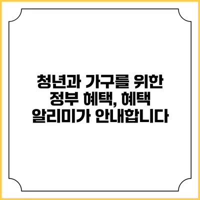 청년과 가구를 위한 정부 혜택, 혜택 알리미가 안내합니다