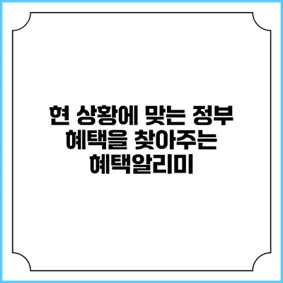 현 상황에 맞는 정부 혜택을 찾아주는 혜택알리미