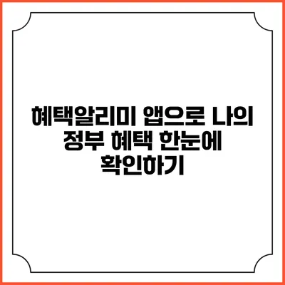 혜택알리미 앱으로 나의 정부 혜택 한눈에 확인하기