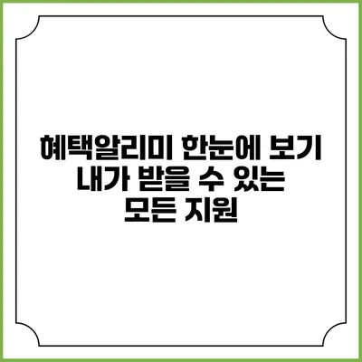 혜택알리미 한눈에 보기 내가 받을 수 있는 모든 지원