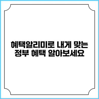 혜택알리미로 내게 맞는 정부 혜택 알아보세요