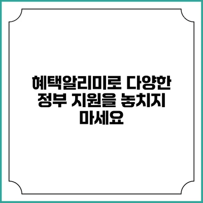 혜택알리미로 다양한 정부 지원을 놓치지 마세요