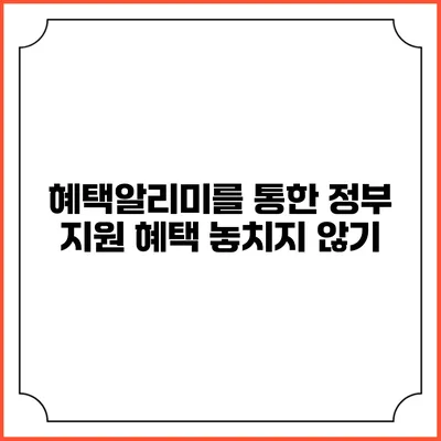 혜택알리미를 통한 정부 지원 혜택 놓치지 않기