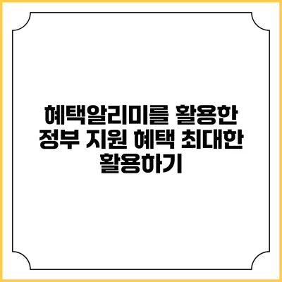혜택알리미를 활용한 정부 지원 혜택 최대한 활용하기
