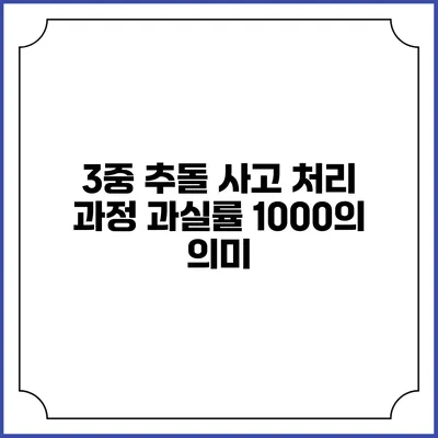 3중 추돌 사고 처리 과정 과실률 1000의 의미