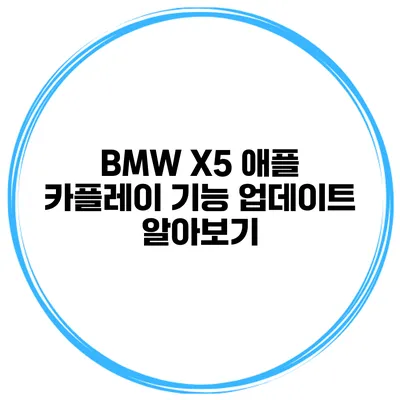 BMW X5 애플 카플레이 기능 업데이트 알아보기
