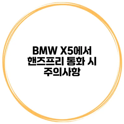 BMW X5에서 핸즈프리 통화 시 주의사항