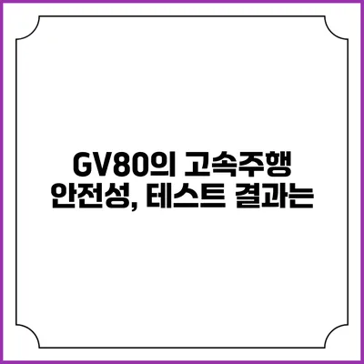 GV80의 고속주행 안전성, 테스트 결과는?