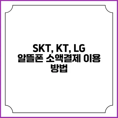 SKT, KT, LG 알뜰폰 소액결제 이용 방법