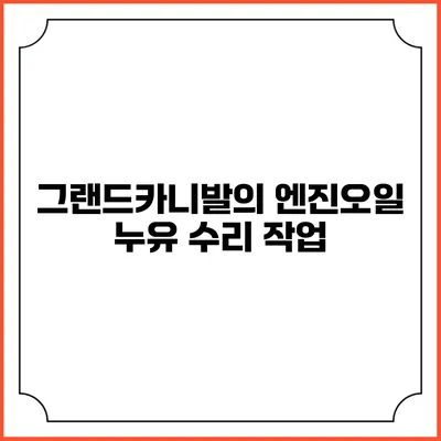 그랜드카니발의 엔진오일 누유 수리 작업