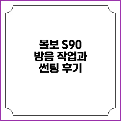 볼보 S90 방음 작업과 썬팅 후기