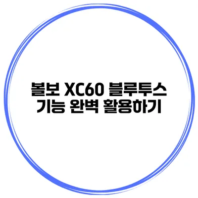 볼보 XC60 블루투스 기능 완벽 활용하기