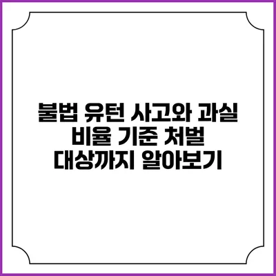 불법 유턴 사고와 과실 비율 기준 처벌 대상까지 알아보기