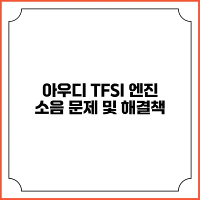 아우디 TFSI 엔진 소음 문제 및 해결책