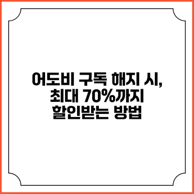 어도비 구독 해지 시, 최대 70%까지 할인받는 방법