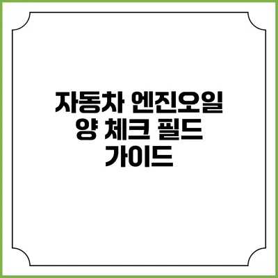 자동차 엔진오일 양 체크 필드 가이드