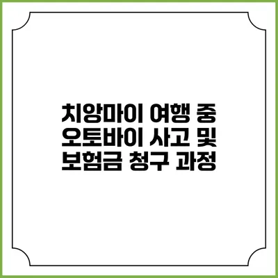 치앙마이 여행 중 오토바이 사고 및 보험금 청구 과정
